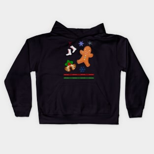 Christmas Items & Ginger Bread Man Kids Hoodie